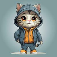 american shorthair cat cartoon vector