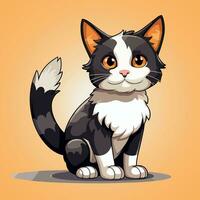 american wirehair cat breed cartoon character vector isolated illustration