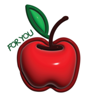 voedsel fruit appel 3d blad groen geven png