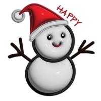 monigote de nieve 3d Navidad fiesta Papa Noel nieve sombrero png