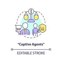 Captive agents concept icon. Insurance services seller. Company representative abstract idea thin line illustration. Isolated outline drawing. Editable stroke vector