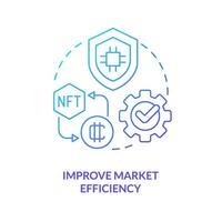 Improve market efficiency blue gradient concept icon. Business online development. NFT benefit abstract idea thin line illustration. Isolated outline drawing vector