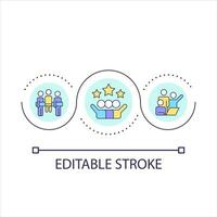 Teamwork collaboration loop concept icon. Friendly work environment. Supportive relations at workplace abstract idea thin line illustration. Isolated outline drawing. Editable stroke vector