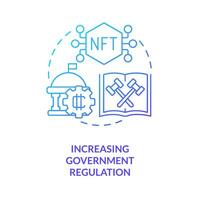 Increasing government regulation blue gradient concept icon. Transactions protection. Promising NFT trend abstract idea thin line illustration. Isolated outline drawing vector