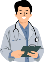médico vestindo imaculado branco casaco ou retrato do masculino médico em pé dentro hospital quarto png