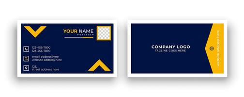 Modern business card with double side, creative, and simple stationery design. Business card print template with a user interface. vector