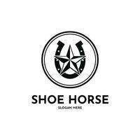 Shoe horse logo design creative idea with circle vector