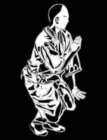 kung fu movimiento imágenes, adecuado para camisetas, carteles, educación y otros vector