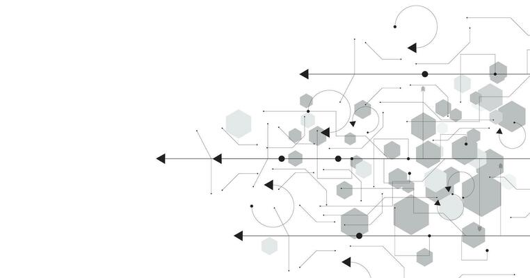Technology black circuit diagram on white background.