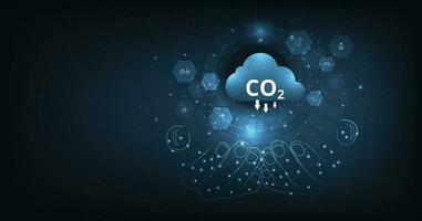 Idea of reduce CO2 emissions to limit global warming. vector