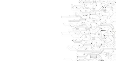 Black circuit diagram on white background. vector