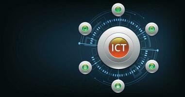 información y comunicación tecnología ict concepto. vector