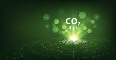 The idea of reducing CO2 emissions to limit global warming. vector