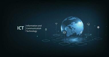 Information and communication technology ICT concept. vector