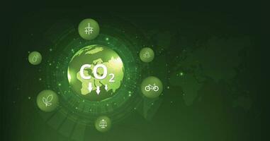 The idea of reducing CO2 emissions to limit global warming. vector