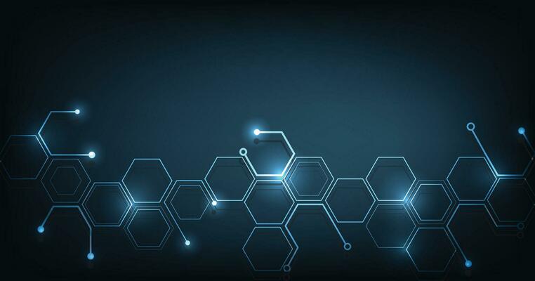 Background of hexagon geometric dark blue pattern bright.