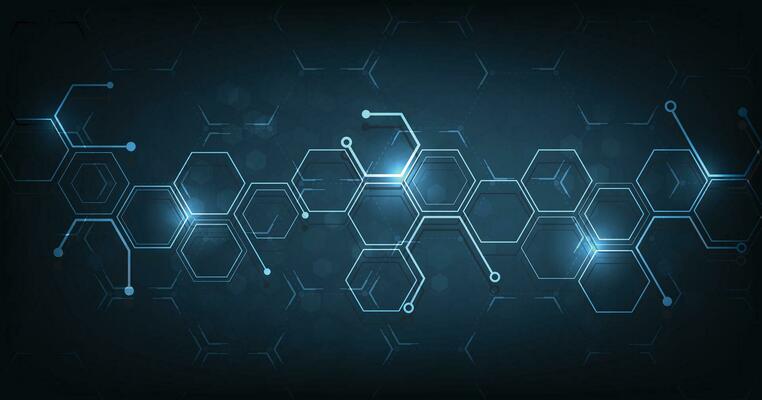 Background of hexagon geometric dark blue pattern bright.