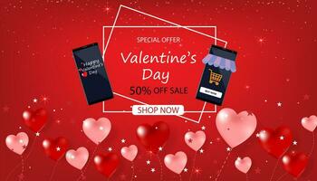 Valentine is Day sale background. vector