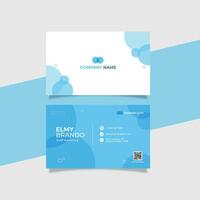 Modern Corporate Identity Business Card Template with Logo Placement Overly Blue Color vector