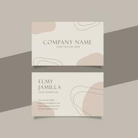 Printable Aesthetic Business Card Template Decorated with Organic Blob Object Cream Pastel Color Background vector