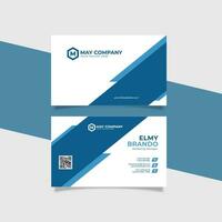 Modern Company Identity Business Card Template with Logo Placement Blue Color vector