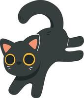 Cute Cheerful Playful Black Cat Celebrating International Cat Day vector