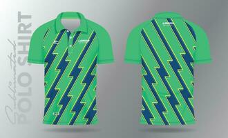 Sublimation blue green and yellow Polo Shirt mockup template design vector