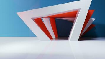 abstract meetkundig interieur structuur, 3d weergave. video