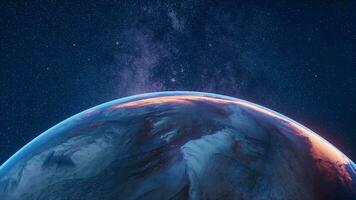 Planet in the outer space, 3d rendering. video