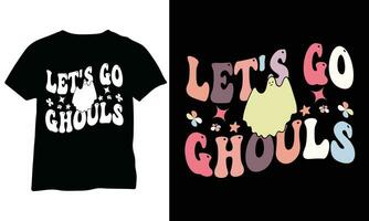 Let's go Ghouls Cute Ghosts Halloween Design Halloween Shirt Eps designs vector
