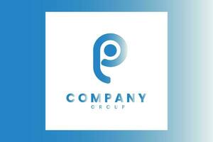 logo design template with the letter P and gradient color. vector