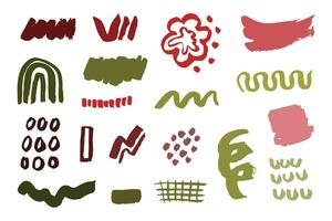 Aesthetic Abstract Shape and Brush Stroke Collection vector