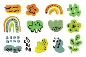 Cute Aesthetic Hand Drawn Abstract Shape Collection vector