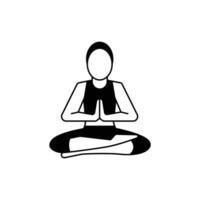 yoga pose icon. glyph icon vector