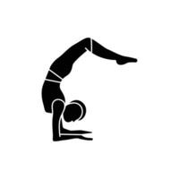 yoga actitud icono. sólido icono vector