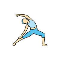 yoga pose icon. filled outline icon vector