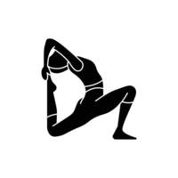 yoga actitud icono. sólido icono vector