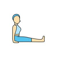 yoga actitud icono. lleno contorno icono vector