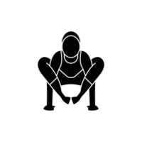 yoga pose icon. solid icon vector