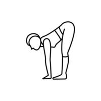 yoga actitud icono. contorno icono vector