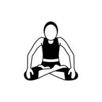 yoga actitud icono. glifo icono vector