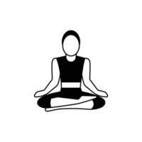 yoga actitud icono. glifo icono vector