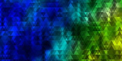 Light Blue, Green vector background with lines, triangles.