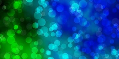 Light Blue, Green vector background with bubbles.