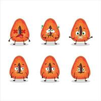 Slice of mamey cartoon character with nope expression vector