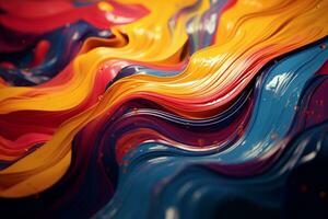 Colourful liquid mixing together creating abstract background, mesmerizing flow photo