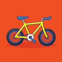 amarillo bicicleta dibujos animados vector