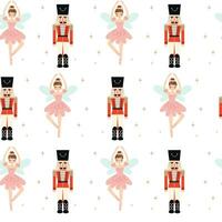 Christmas seamless Nutcracker pattern. Vector illustrations