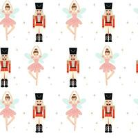 Christmas seamless Nutcracker pattern. Vector illustrations