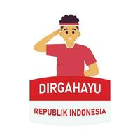 People who are respectful commemorating the independence of Indonesia vector